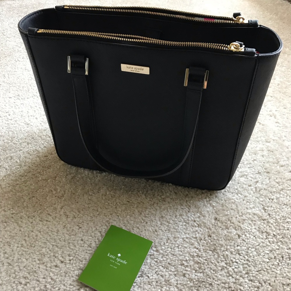 Kate Spade Black Handbag with Gold Hardware